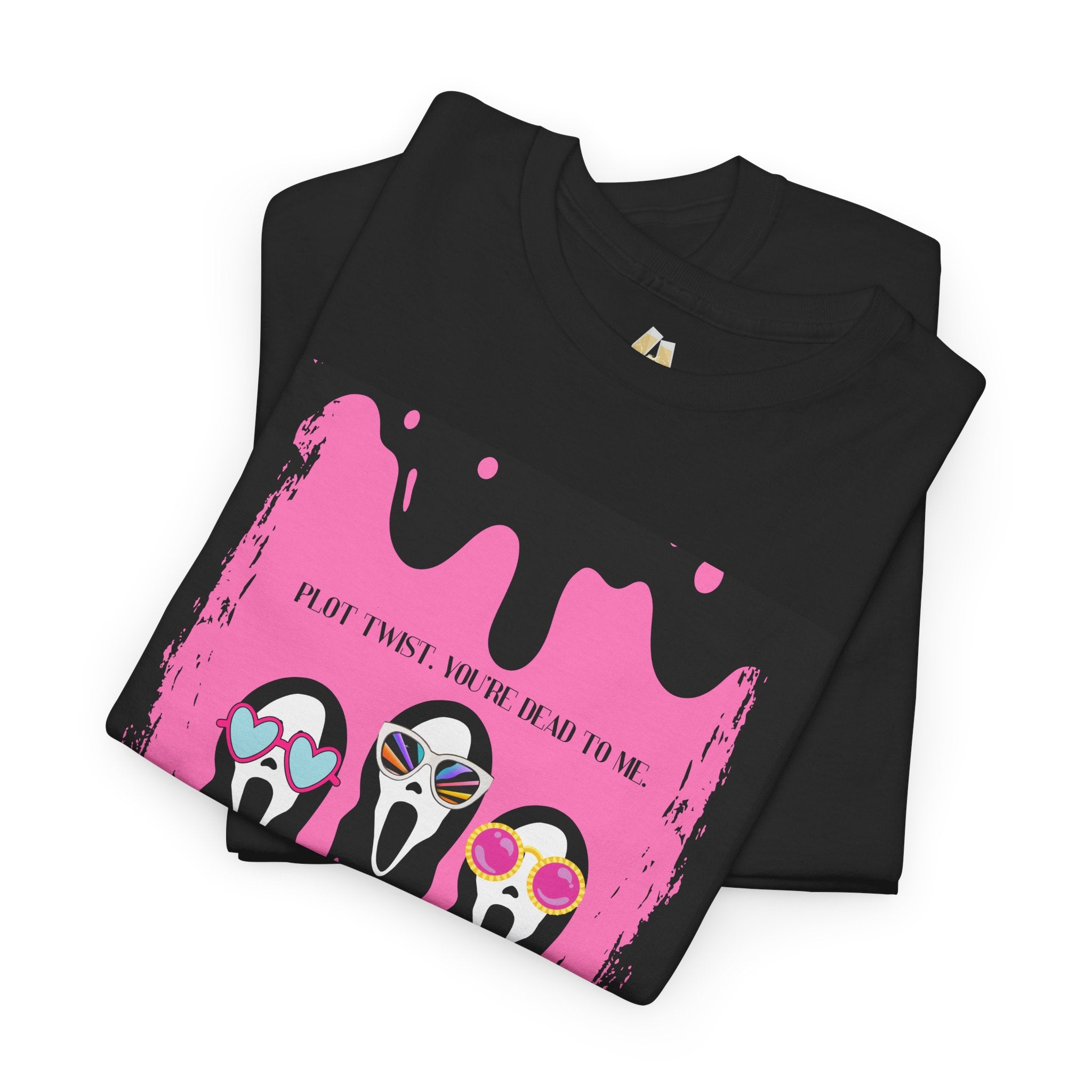 Plot twist. You're dead to me, Scream-inspired graphic t-shirt, Y2K horror tee
