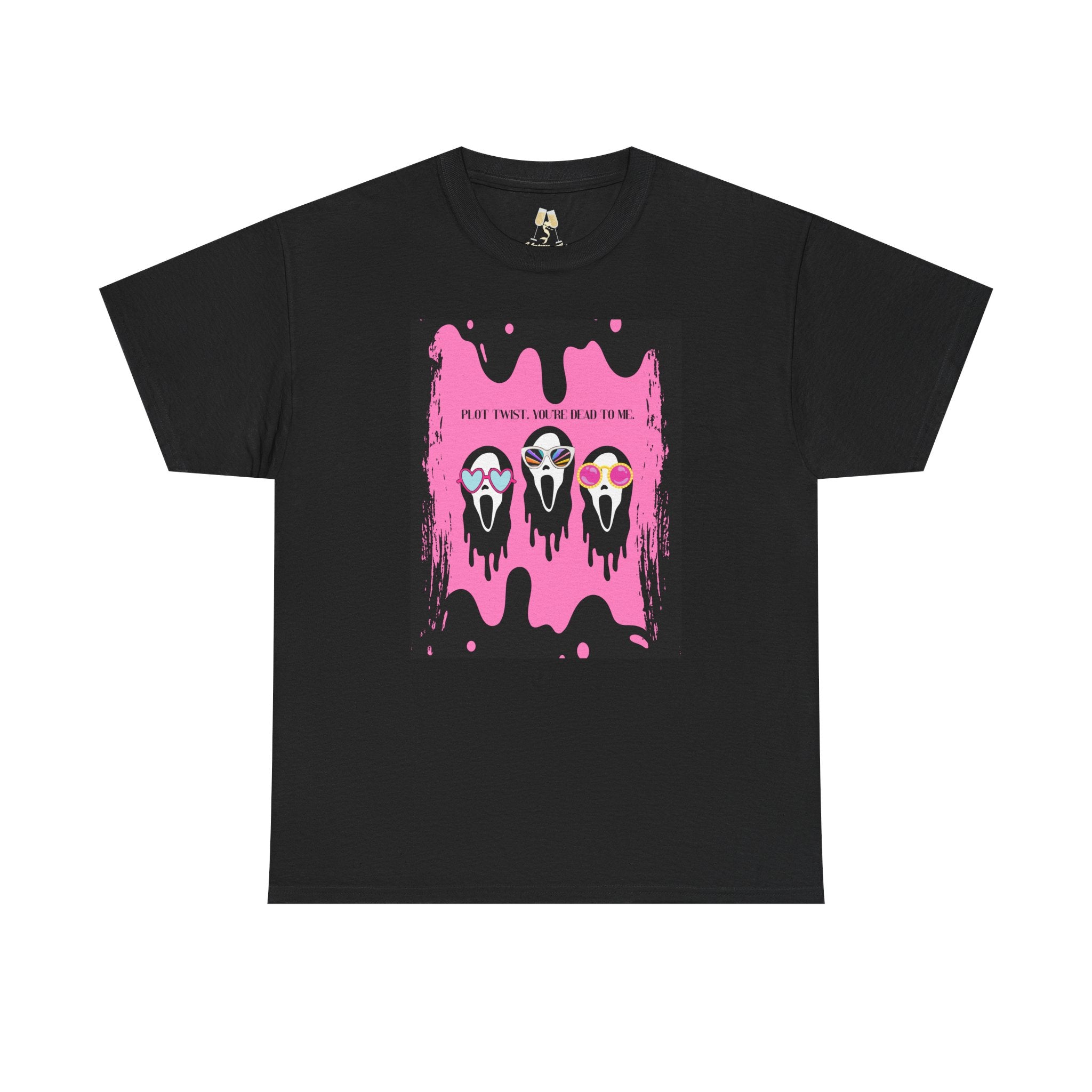 Plot twist. You're dead to me, Scream-inspired graphic t-shirt, Y2K horror tee