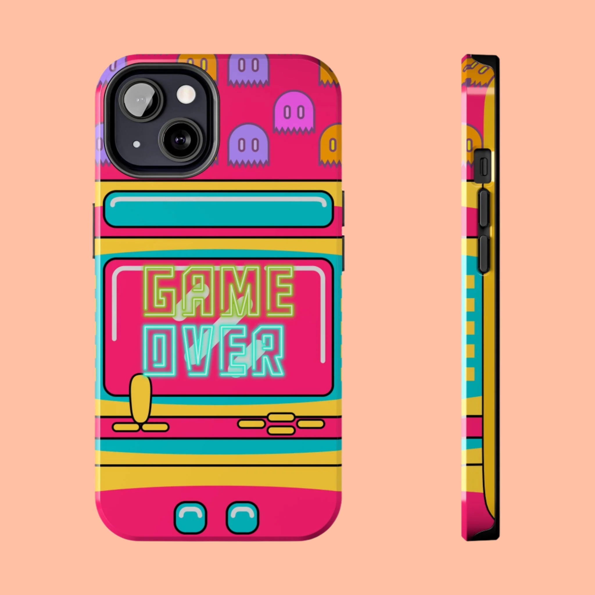 Game Over, Retro Neon iPhone Case