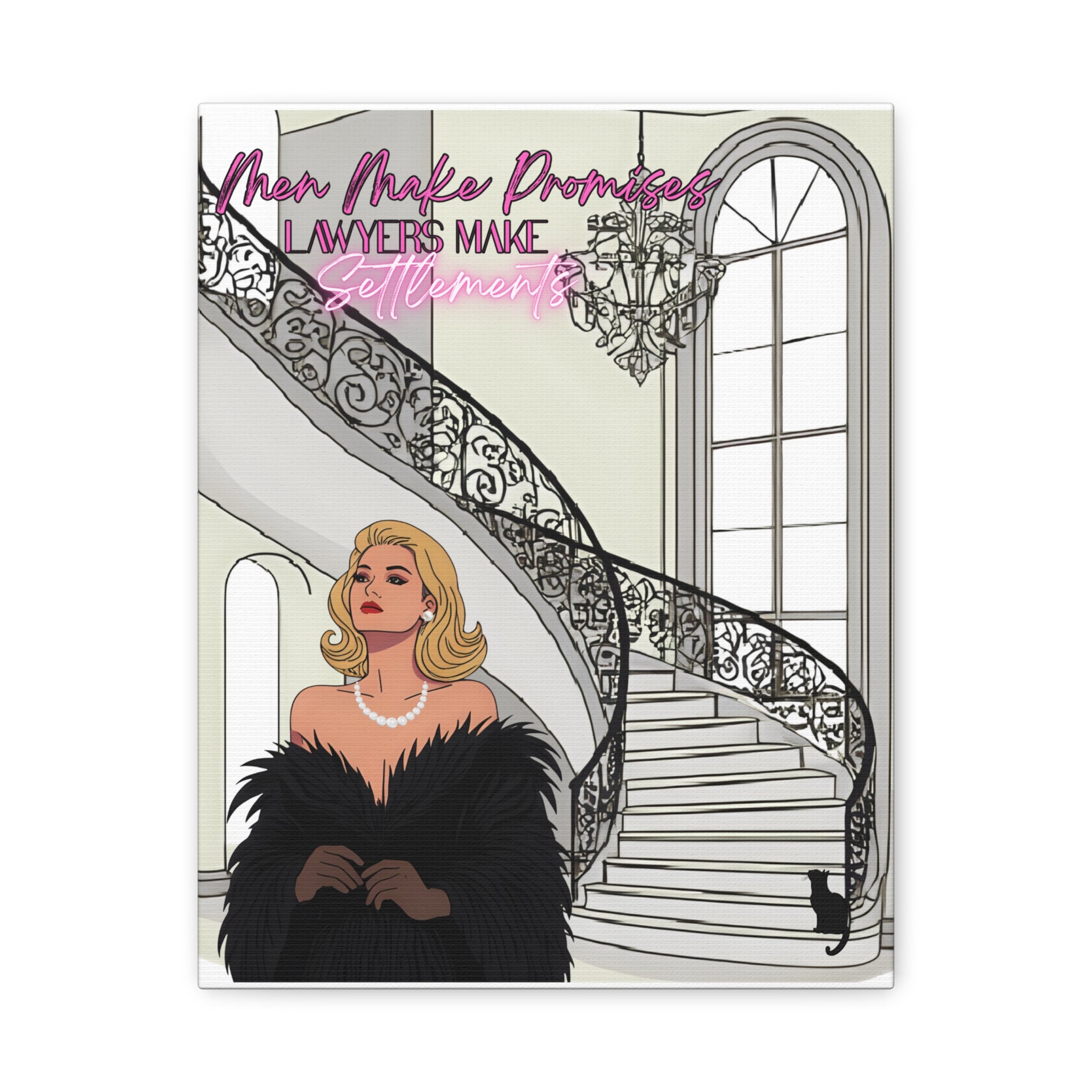 Men Make Promises , Lawyers Make Settlements - Chic Glam Canvas art print, Home Decor