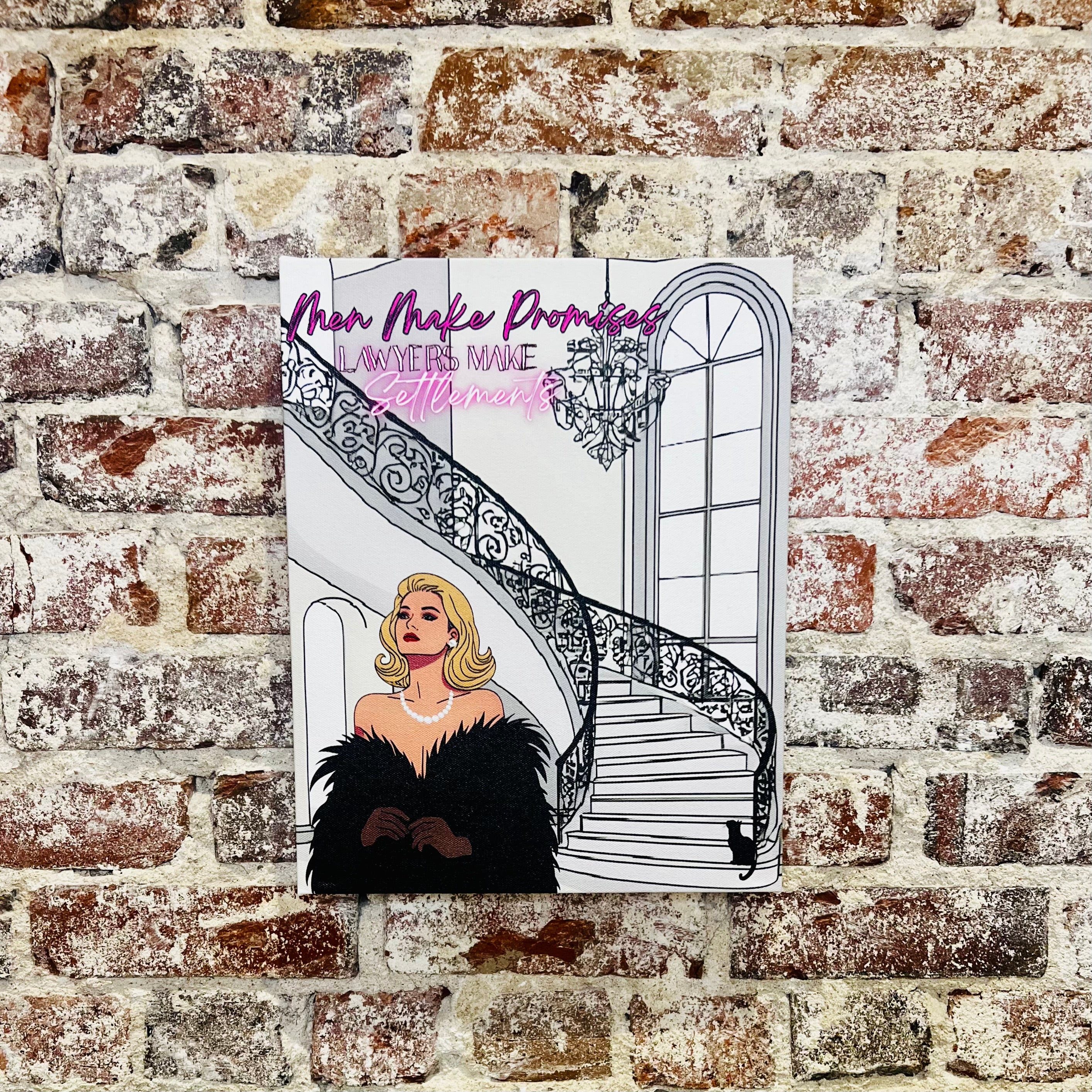 Men Make Promises , Lawyers Make Settlements - Chic Glam Canvas art print, Home Decor