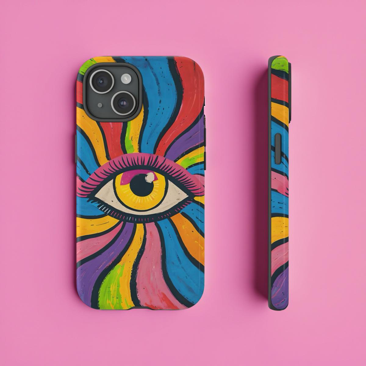 Bad Vibes Beware - Evil Eye iPhone , Samsung Galaxy Case - iPhone17 - iPhone 13 - Multiple Galaxy Sizes Phone Case