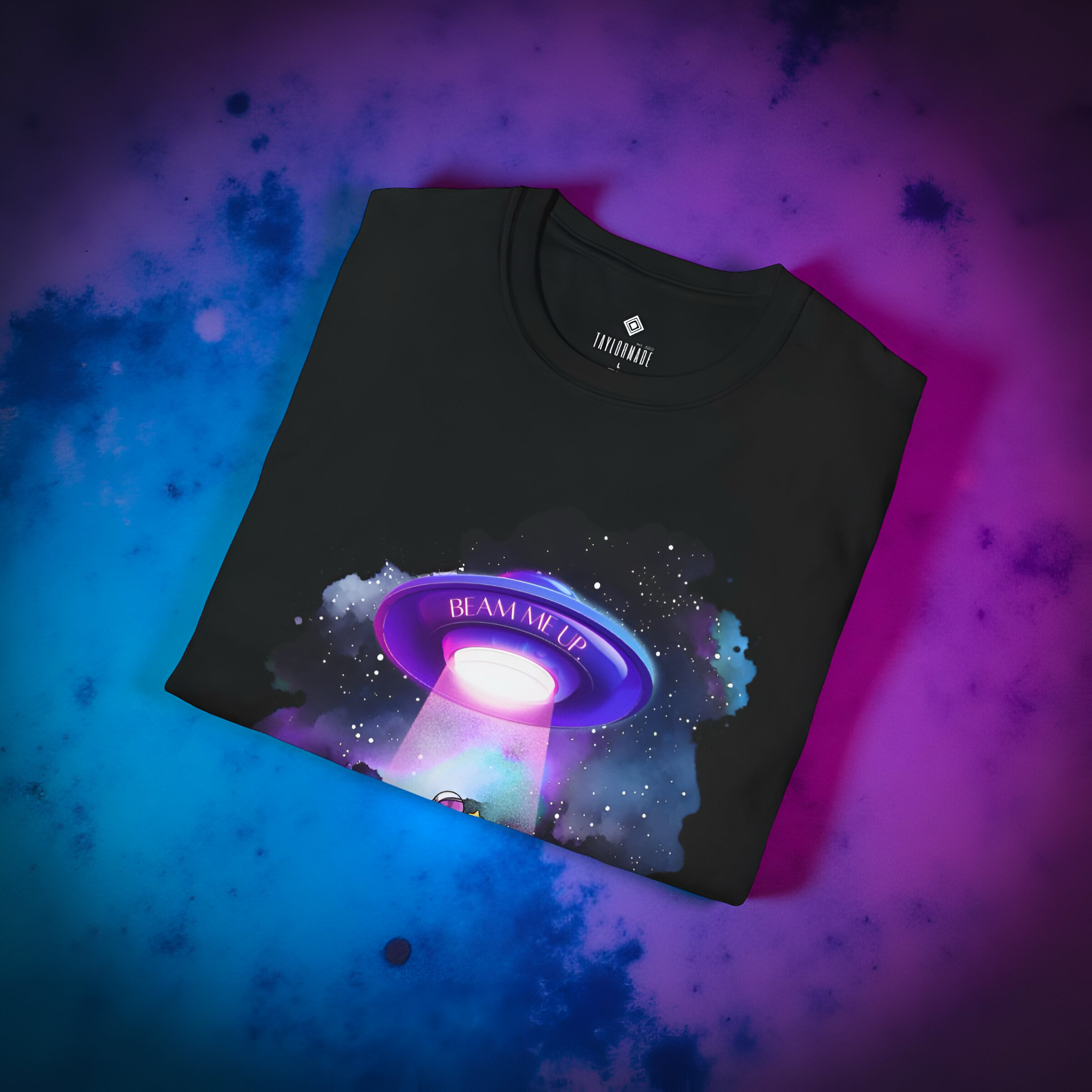 Galactic Alien Unisex, Beam Me Up I'm Over it, Neon Space Tee